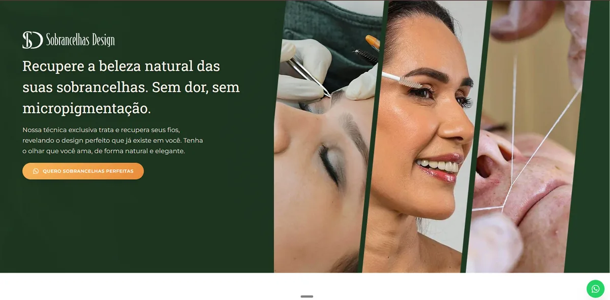 Landing page Sobrancelhas Design